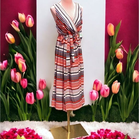 TOMMY HILFIGER NWT WOMENS SIZE 8 STRIPED DRESS SLEEVELESS - Picture 4 of 10